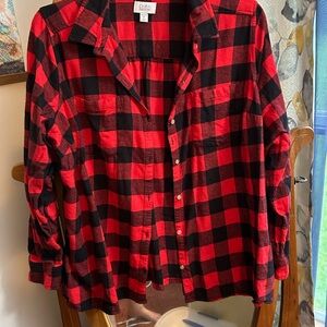 Croft & Barrow Red and Black Plaid Shirt